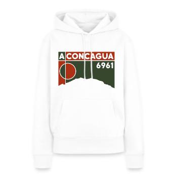 Trekking sur le volcan Cerro Aconcagua 6000 sommets des Andes - Sweat à capuche Premium bio Femme - blanc - Devant - Julia (174cm)