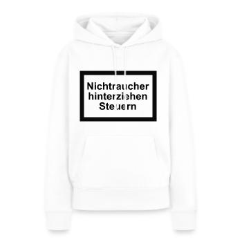 Hinweis Rauchen 3 - Frauen Premium Bio Hoodie - Weiß - Vorne - Julia (174cm)