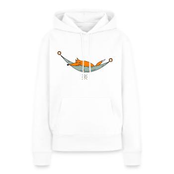 Clever fox hanging out - Women’s Premium Organic Hoodie - white - Front - Julia (174cm)