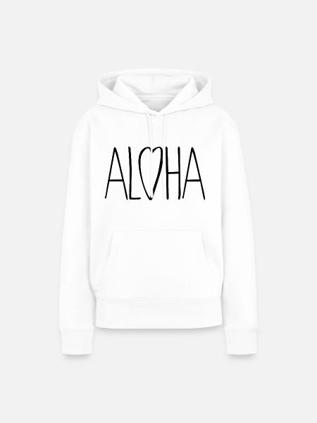 Aloha Love Zitat - Frauen Premium Bio Hoodie - Weiß