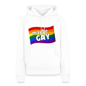 Vielleicht Gay vielleicht nicht schwule Regenbogenflagge LGBQ Pride - Frauen Premium Bio Hoodie - Weiß - Vorne - Julia (174cm)