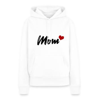 Cœur de maman - Sweat à capuche Premium bio Femme - blanc - Devant - Julia (174cm)