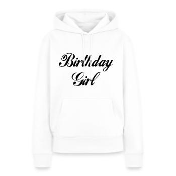 fille d’anniversaire - Sweat à capuche Premium bio Femme - blanc - Devant - Julia (174cm)