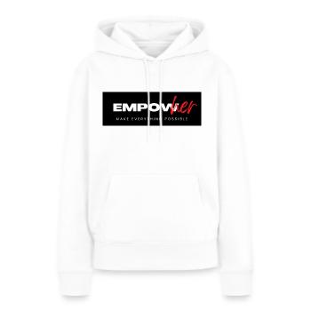 EmpowHer - Make Everything Possible - Frauen Premium Bio Hoodie - Weiß - Vorne - Julia (174cm)
