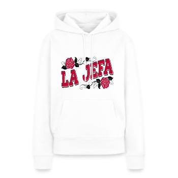 La Jefa Funny Spanish Boss Babe Saying - Women’s Premium Organic Hoodie - white - Front - Julia (174cm)