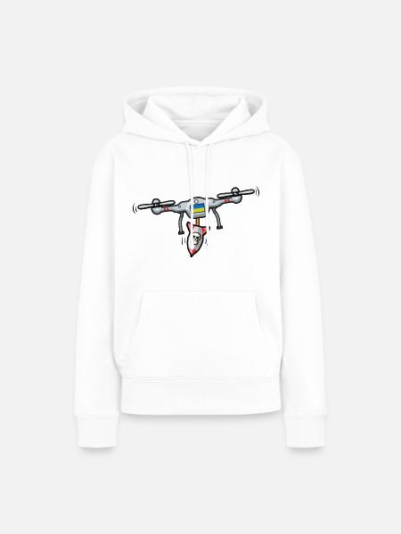 Ukraine Drone Squad - Frauen Premium Bio Hoodie - Weiß