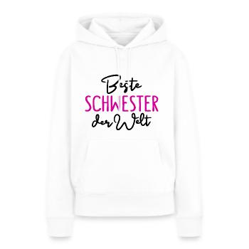 Beste Schwester der Welt Geschwister Schwester - Frauen Premium Bio Hoodie - Weiß - Vorne - Julia (174cm)