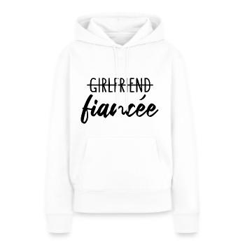 Fiancée fiancée fiançailles - Sweat à capuche Premium bio Femme - blanc - Devant - Julia (174cm)