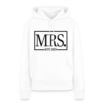 Mme Est. 2023 Fiançailles Mariage Douche nuptiale - Sweat à capuche Premium bio Femme - blanc - Devant - Julia (174cm)