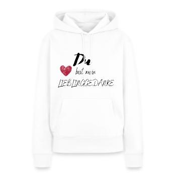 Tu es ma pensée préférée - Sweat à capuche Premium bio Femme - blanc - Devant - Julia (174cm)