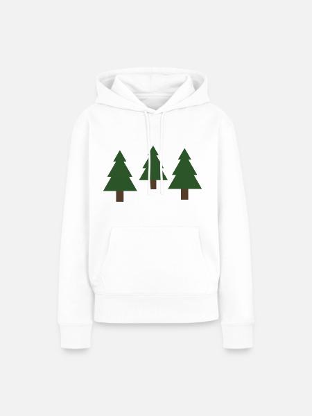 Tannenbäume - Frauen Premium Bio Hoodie - Weiß