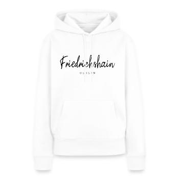 Berlin Friedrichshain Stadtteil Kiez Deutschland - Frauen Premium Bio Hoodie - Weiß - Vorne - Julia (174cm)