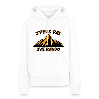 Rando Temps Libre Cadeau Randonneur - Sweat à capuche Premium bio Femme - blanc - Devant - Julia (174cm)