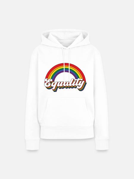 Equality Rainbow - Frauen Premium Bio Hoodie - Weiß