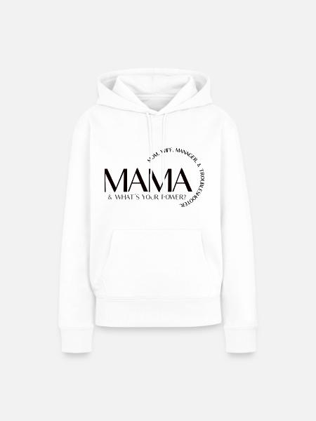 Mama – Mama, Ehefrau, Managerin und Problemlöserin - Frauen Premium Bio Hoodie - Weiß