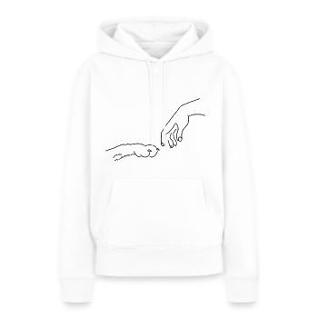 Patte de chien - Sweat à capuche Premium bio Femme - blanc - Devant - Julia (174cm)