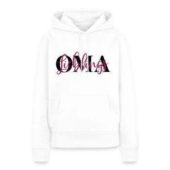 Lieblingsoma - Farben veränderbar - Liebe - Oma - Frauen Premium Bio Hoodie - Weiß - Vorne - Julia (174cm)