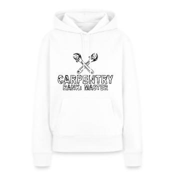 Rang de charpenterie Maître 4 - Sweat à capuche Premium bio Femme - blanc - Devant - Julia (174cm)