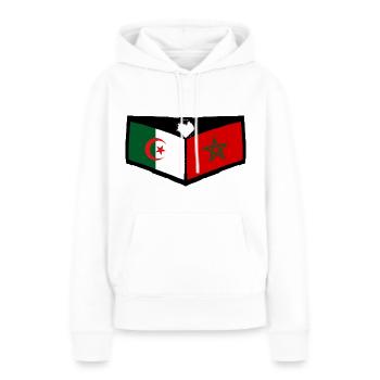 Morocco Algeria Heart Cube Flag - Women’s Premium Organic Hoodie - white - Front - Julia (174cm)