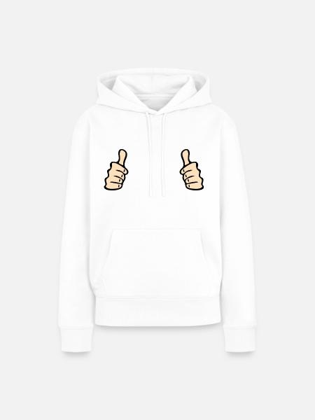 Daumen Hoch - Frauen Premium Bio Hoodie - Weiß
