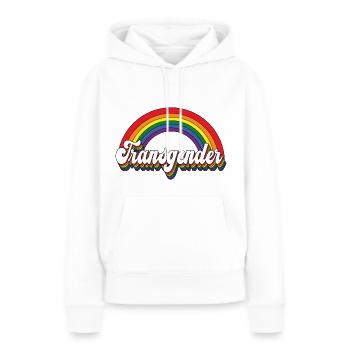 Transgenre Trans Pride LGBTQ Queer CSD Rainbow - Sweat à capuche Premium bio Femme - blanc - Devant - Julia (174cm)