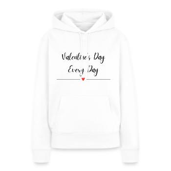 La Saint-Valentin tous les jours - Sweat à capuche Premium bio Femme - blanc - Devant - Julia (174cm)