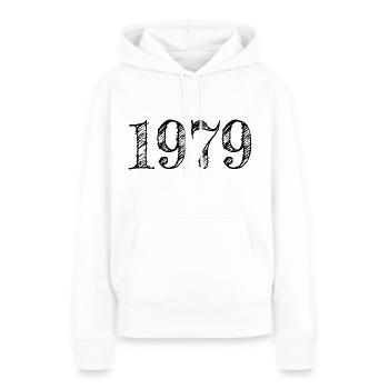 1979 Jahrgang Baujahr Geburtstag Glückwunsch - Frauen Premium Bio Hoodie - Weiß - Vorne - Julia (174cm)