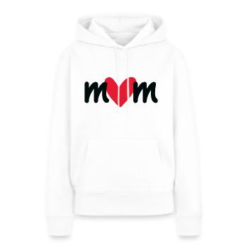 Maman cœur - Sweat à capuche Premium bio Femme - blanc - Devant - Julia (174cm)