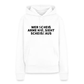 Männer T-Shirt - Frauen Premium Bio Hoodie - Weiß - Vorne - Julia (174cm)