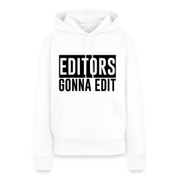 Editeurs qui vont à Edit 2 - Sweat à capuche Premium bio Femme - blanc - Devant - Julia (174cm)