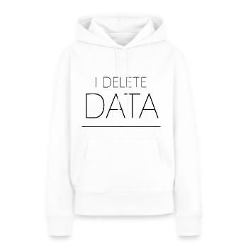 Je supprime des données 4 - Sweat à capuche Premium bio Femme - blanc - Devant - Julia (174cm)
