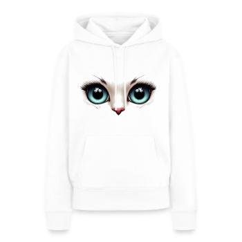 Katzenaugen hell - Frauen Premium Bio Hoodie - Weiß - Vorne - Julia (174cm)