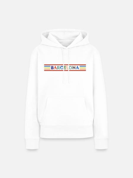 Barcelona - Frauen Premium Bio Hoodie - Weiß