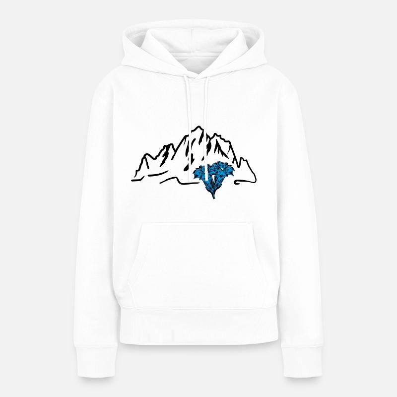Mountain and gentian - Women’s Premium Organic Hoodie - white
