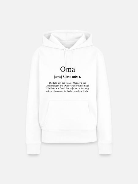 Oma Definition Dictionary - Frauen Premium Bio Hoodie - Weiß