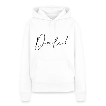 D’accord - Sweat à capuche Premium bio Femme - blanc - Devant - Julia (174cm)