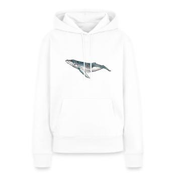 Wal Aquarell - Frauen Premium Bio Hoodie - Weiß - Vorne - Julia (174cm)