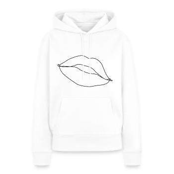 Kussmund Zeichnung - Frauen Premium Bio Hoodie - Weiß - Vorne - Julia (174cm)