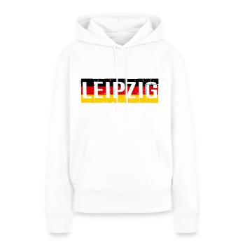 LEIPZIG DRAPEAU DE L’ALLEMAGNE DRAPEAU ALLEMAGNE - Sweat à capuche Premium bio Femme - blanc - Devant - Julia (174cm)