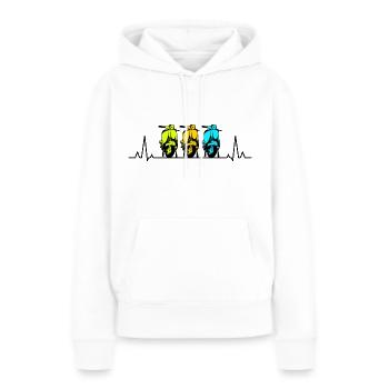 Roller Fahrer Scootering Motorrad Moped Herzschlag - Frauen Premium Bio Hoodie - Weiß - Vorne - Julia (174cm)