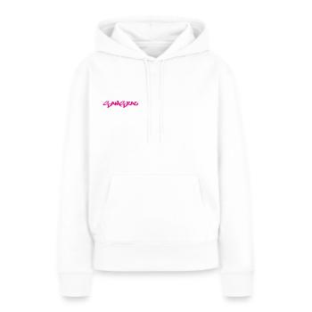 Le samedi, disponible tous les jours de la semaine, nettsfetz.de - Sweat à capuche Premium bio Femme - blanc - Devant - Julia (174cm)