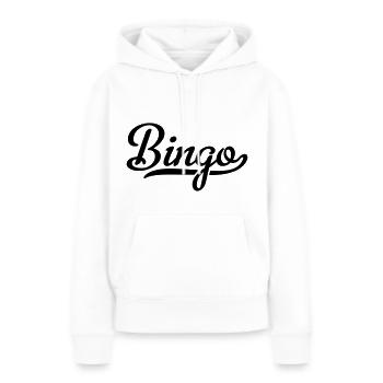 BINGO - Frauen Premium Bio Hoodie - Weiß - Vorne - Julia (174cm)