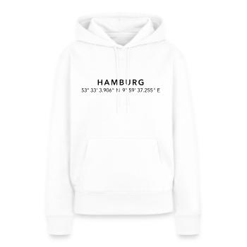 HAMBOURG - Sweat à capuche Premium bio Femme - blanc - Devant - Julia (174cm)