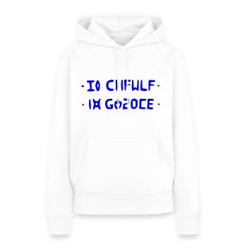 Ta gueule t-shirt - Sweat à capuche Premium bio Femme - blanc - Devant - Julia (174cm)