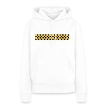 Bande à carreaux - Sweat à capuche Premium bio Femme - blanc - Devant - Julia (174cm)
