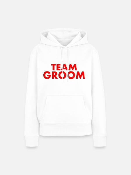 Team groom - Frauen Premium Bio Hoodie - Weiß