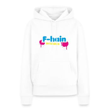 F Hain Berlin - Sweat à capuche Premium bio Femme - blanc - Devant - Julia (174cm)