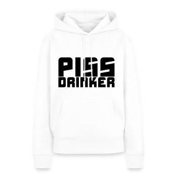 Buveur de pisse - Sweat à capuche Premium bio Femme - blanc - Devant - Julia (174cm)