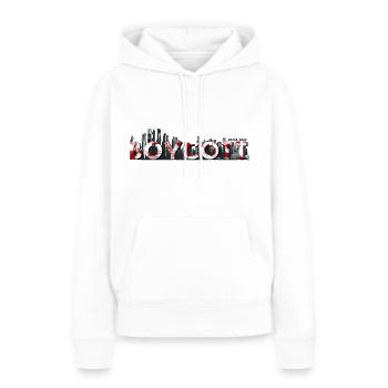 Boykott Fußball-WM in Qatar Schwarz - Frauen Premium Bio Hoodie - Weiß - Vorne - Julia (174cm)