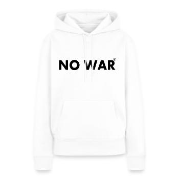 No war - Sweat à capuche Premium bio Femme - blanc - Devant - Julia (174cm)